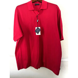 Como Sport Mens Polo Shirt NEW SZ XL Made in Italy Rhubarb 3 Button 100% Cotton